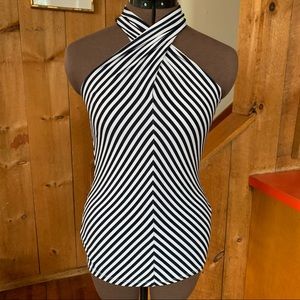 Chevron Striped Halter Neck Ralph Lauren Top